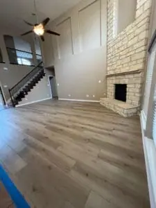 Luxury vinyl tiles creating a high-end interior.