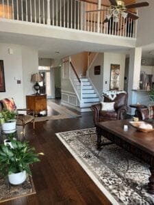 Artistic engineering woodwork in progress.