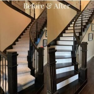 Classic solid wood steps for durability and style.