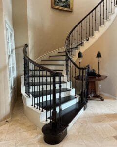 Stylish wooden treads enhancing the stairway.