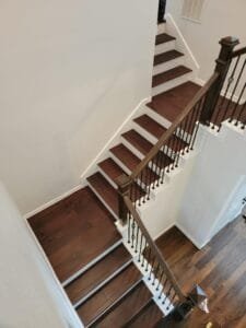 Solid wood treads in a traditional interior