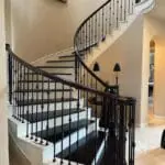 Staircase with high-quality wood treads.