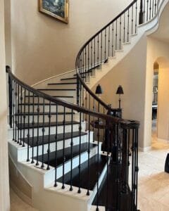 Staircase with high-quality wood treads.