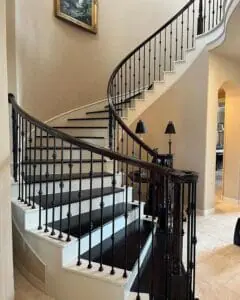 Staircase with high-quality wood treads.