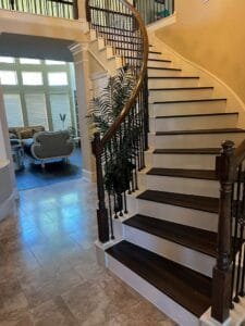 Wooden staircase showcasing natural beauty